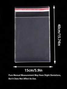 100 piezas Bolsas transparentes de OPP con cierre automático, adecuadas para empacar galletas, decoración de bocadillos, protección de libros, accesorios, artículos de papelería y otros elementos, a prueba de polvo y humedad, adecuadas para otoño, regreso a clases, Día de San Valentín - Multicolor - Ver 13