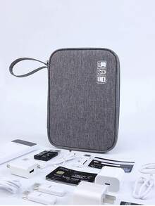 1pc Creative New Fashionable Cute Minimalist Large Capacity Digital Storage Bag, Thickened Waterproof Shockproof Anti-Pressure Wear-Resistant Digital Accessories Organizer Bag, Electronics Protective Case, Multi-Function Storage Bag, Cosmetic Bag, Coin Purse, Compact And Portable, Can Store USB, Data Cables, Chargers, Cards, Pens, ID Cards, Earphones And Other Items, Suitable For Travel, Business Trip, Office, Meeting Room, Study, Library, Hiking, Vacation, Outdoor, Student Dormitory Essentials Camera Case Camera Bag Charger Case Packing Cubes For Women For Men Charger Bag - Multicolor - View 7