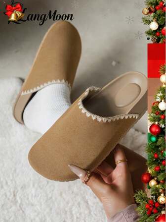 2026 New Bestselling Brown Ultra-Light Thick Soft Bottom Flat Sandals, Fashion Buckle Open Toe Style Wooden Clogs, Women's Summer Casual Mules, Thick Sole Lightweight Comfortable Vacation Slippers, Shuzia Shoes, Velvet Strap Design, Elevated Style, Suitable For Vacation, Beach, Date, Commuting, Comfortable & Versatile, Great For Halloween, Christmas,