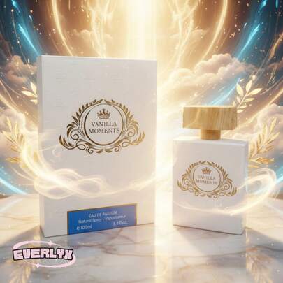 EverlyX Vanilla Moments Eau De Parfum 100ml, A Warm Fragrance With A Sweet And Creamy Touch, Perfect For Everyday Wear And For Those Who Enjoy Soft And Comforting Scents. Elegantly Presented In A White Bottle With Gold Details. ✅ Shipping To Spain In 24/48 Hours