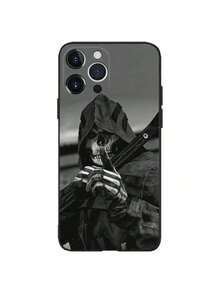 C- COD Funda de Teléfono Ghost Call Of D-Duty Compatible con Apple, 13, 14, 13, 12, 11, XS, XR, X, 8, 7, Pro, Max, Plus, Mini Funda de Silicona Negra, Funda compatible con funda  17 pro max, funda  17 pro, funda  17, funda  16, funda  16 pro max, funda  15 - Z6 - Ver 8