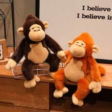 1个可爱毛绒雨林猴子玩偶，柔软蓬松逼真的长臂猿玩偶，家居装饰，生日/圣诞节/情人节礼物 - 彩色 - 查看 8