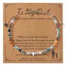 1 pieza Pulsera única de mujer con cuentas de piedras semipreciosas, diseño personalizado adecuado para uso diario, festivales, regalo para ella en su cumpleaños, Año Nuevo, Día de San Valentín - Multicolor - Ver 13