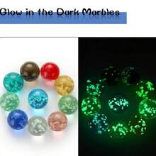 20颗夜光玻璃弹珠套装，手工制作，直径1.4厘米/0.55英寸，无需充电，适用于游戏、DIY手工和家居装饰