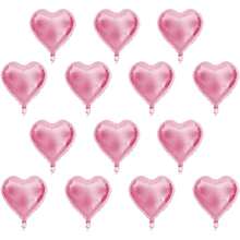 Globos de Decoración, 10 Globos de Papel de Aluminio con Forma de Corazón de 10 Pulgadas, Decoración para Fiestas, Bodas y Cumpleaños globos navideños Christmas navidad forma corazón para cumpleaños boda baby shower propuesta romántica decoración de salón jardín pared photocall y eventos especiales - Rosa Roja - Ver 8