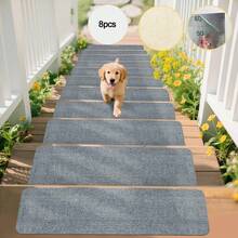 4/8/15pcs Outdoor Stair Non-Slip Mats, Anti-Slip Stair Treads, Suitable For Wooden Stairs, Durable Outdoor Non-Slip Mats, Anti-Slip Stair Treads, Indoor & Outdoor Stair Carpets, Pet-Friendly Outdoor Non-Slip & Scratch-Resistant Stair Mats - Self-Adhesive, Reusable, Prevent Stair Mat Displacement - Easy Installation Stair Treads - Multicolor - View 14