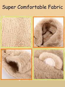 冬季保暖帽套装，蓬松保暖护耳帽，女士冬季保暖套装，柔软加厚保暖内衬护耳，条纹针织帽，可折叠设计，可手洗，适合滑雪、骑行、露营，冬季必备，保暖头部，圣诞节礼物 - 彩色 - 查看 6