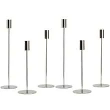 3/6件套烛台，金属锥形烛台，复古装饰中心摆件，适用于壁炉、婚礼、派对、乔迁礼物，现代烛台套装，适用于餐桌、厨房、家居装饰，高端餐厅用品，婚礼装饰 - 銀色 - 查看 9