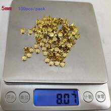 50/100pcs Round Brass 4 Claw Flat Rivets Studs 3/4/5/6/7/8/9/10mm For Leather Craft Costumes Bags Belts Shoes DIY Punk Goth Spike - Multicolor - View 23