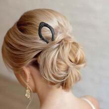 4 Pcs French Hair Pin Color Mixing French Hair Pins For Women French U Shaped Prestiges Hairpin For Thin Thick Hair Women Vintage Hairstyle Accessories - 黑色 - 查看 5