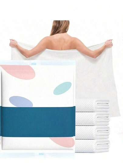 140*70cm 2/6/12pcs/Set Disposable Large Bath Towels, Perfect For Travel, Beach, Shower, Swimming, Hiking And Camping Bathroom Decor