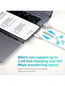 1m/2m/3m Nylon Braided USB-A To 8-Pin Fast Charging Cable, Compatible With IPhone 14/13/12/11 Pro Max XR XS X/8/7/6s Plus 5s SE, IPad, IPod, Christmas/Home Gift - Multicolor - View 5