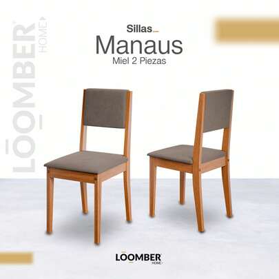 Sillas Manaus Miel 2 Piezas Loomber