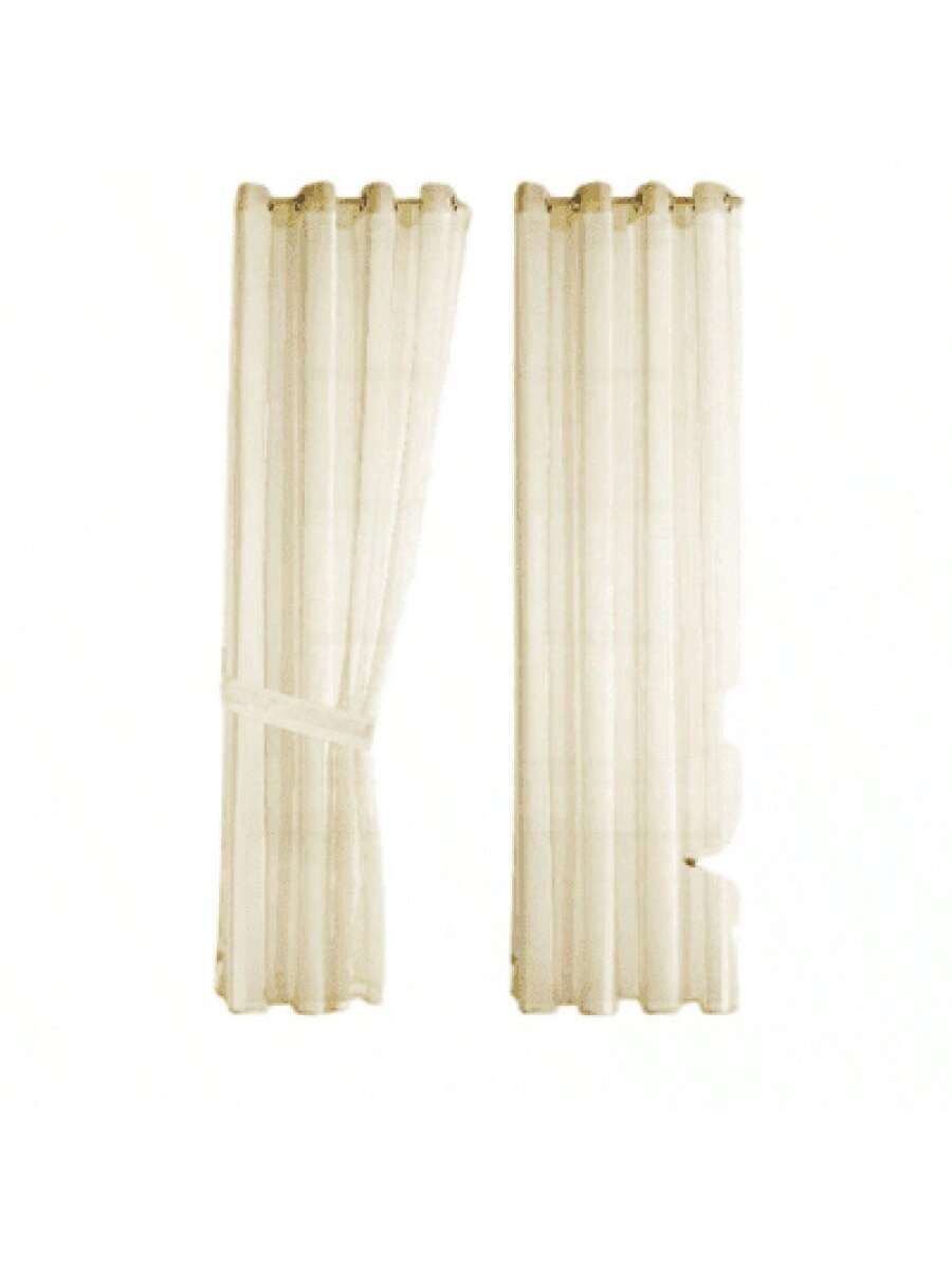Cortinas transparentes Color Beige de alta durabilidad de 140cm*225cm, CORTINA 1 PZ
