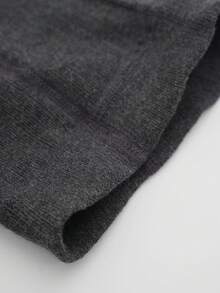 2 chiếc quần tất cạp cao màu xám đậm có gân dọc dành cho trẻ em, quần legging học sinh ngắn ngày phù hợp cho mọi mùa. - Màu xám đen - Xem 2