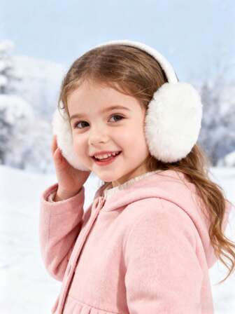 1 Stück Kinder Plüsch Ohrenwärmer - Einfarbig, windabweisende Ohrenschützer für Winter Outdoor Radfahren & Alltagstragen, weich & kuschelig