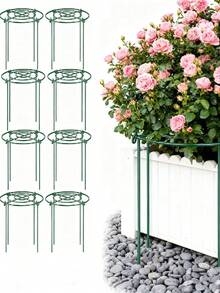 1 pieza Soporte y marco de soporte para peonías, soporte de planta penetrante, soporte de anillo para plantas de flores, verduras y fresas, soporte de planta de jardín, con 3 patas, primavera, marco de soporte de peonías de metal resistente para el crecimiento de las plantas - Multicolor - Ver 3