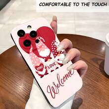 1PC Phone Case,  Love Gnomes Heart Xoxo Welcome , Stylish Phone Case, Phone Decoration, All-around Lens Protection, Creative Small Gift, Funny Gift for Boys and Girls - Negro - Ver 2