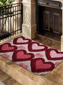 Valentine's Day Pink Heart Super Soft Fiber Rug - Non-Slip, Quick-Drying, Highly Absorbent, Soft Faux Cashmere Material, Perfect For Home Decor And Holiday Gifts - Multicolor - View 5