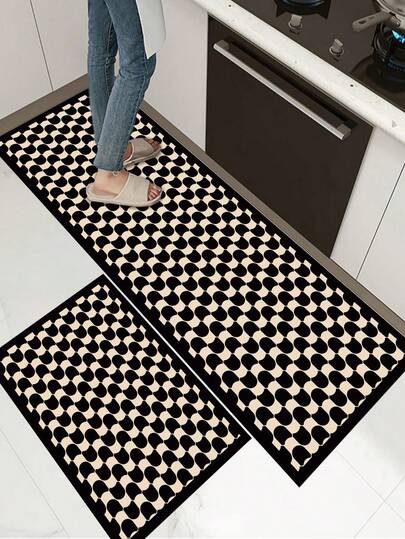 [HOT!!!] 1pc Soft Rubber Kitchen Mat, 3.5mm Thick Kitchen Rug, Vintage Art Decor Style Absorbent Kitchen Mat Carpet, Can Be Self-Cut To Fit Kitchen Size, Surface Fabric Material, Middle Sponge Layer, Bottom Rubber Layer, Suitable For Kitchen Rugs, Kitchen Decor, Wedding Decor, Home Decor, Bathroom Mat, Entryway Mat, Laundry Room Mat, Hallway Carpet, Living Room Mat, Etc.