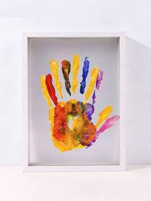 Family Handprint Kit, Gift For New Parents, DIY Craft Keepsake With Wooden Frame - White - View 6