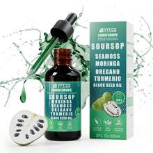 VYXION Pure Soursop 10 In 1 Liquid Drops Extract - Seamoss,Moringa,Black Seed Oil,Turmeric,Oregano Liquid Drops - Healthcare,Fitness,Natural Wellness Blend - 單包 - 查看 1