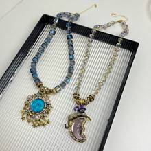 1PC New Exquisite Luxurious Retro Moon Star Beaded Unique Design Women's Collarbone Chain Jewelry - 睡夢天使項鍊Z-2896 - 查看 5