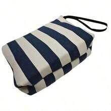 1 Túi đựng đồ trang điểm du lịch chất liệu di động, cầm tay, in họa tiết sọc, túi đựng đồ vệ sinh cá nhân, túi đựng đồ trang điểm họa tiết S-Saint -Barth, túi đựng đồ vệ sinh cá nhân du lịch, túi đựng đồ trang điểm có khóa kéo làm quà tặng tiệc tùng, túi đựng mỹ phẩm nhẹ, quà tặng du lịch cho nam nữ - Bạc - Xem 4