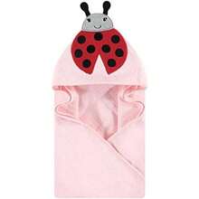 Hudson Baby - Toalla Unisex de algodón con Capucha para bebé, Color , Talla única(Rosado Mariquita Una talla) - Multicolor - Ver 1