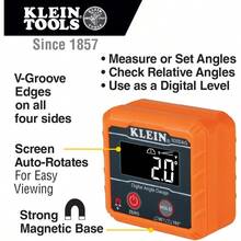 Klein Tools 935DAG Digital Electronic Level And Angle Gauge Measures 0 - 90 And 0 - 180 Degree Ranges Measures And Sets Angles - 多 - 查看 2