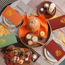 D150 Pieces Halloween Guest Disposable Napkins 15.7 X 13'' Pumpkin Paper Hand Towel Napkins Folded Dinner Serviettes Guest Towels For Fall Halloween Thanksgiving Bathroom Dinner Plies - 紅橙綠 - 查看 6