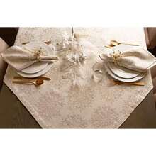 DII - Mesa de Comedor de Lino metálico Brillante, Juego de servilletas, 20 x 20 Pulgadas, Copos de Nieve Jacquard, 6 Piezas(Copos de nieve Jacquard Servilleta) - Multicolor - Ver 6