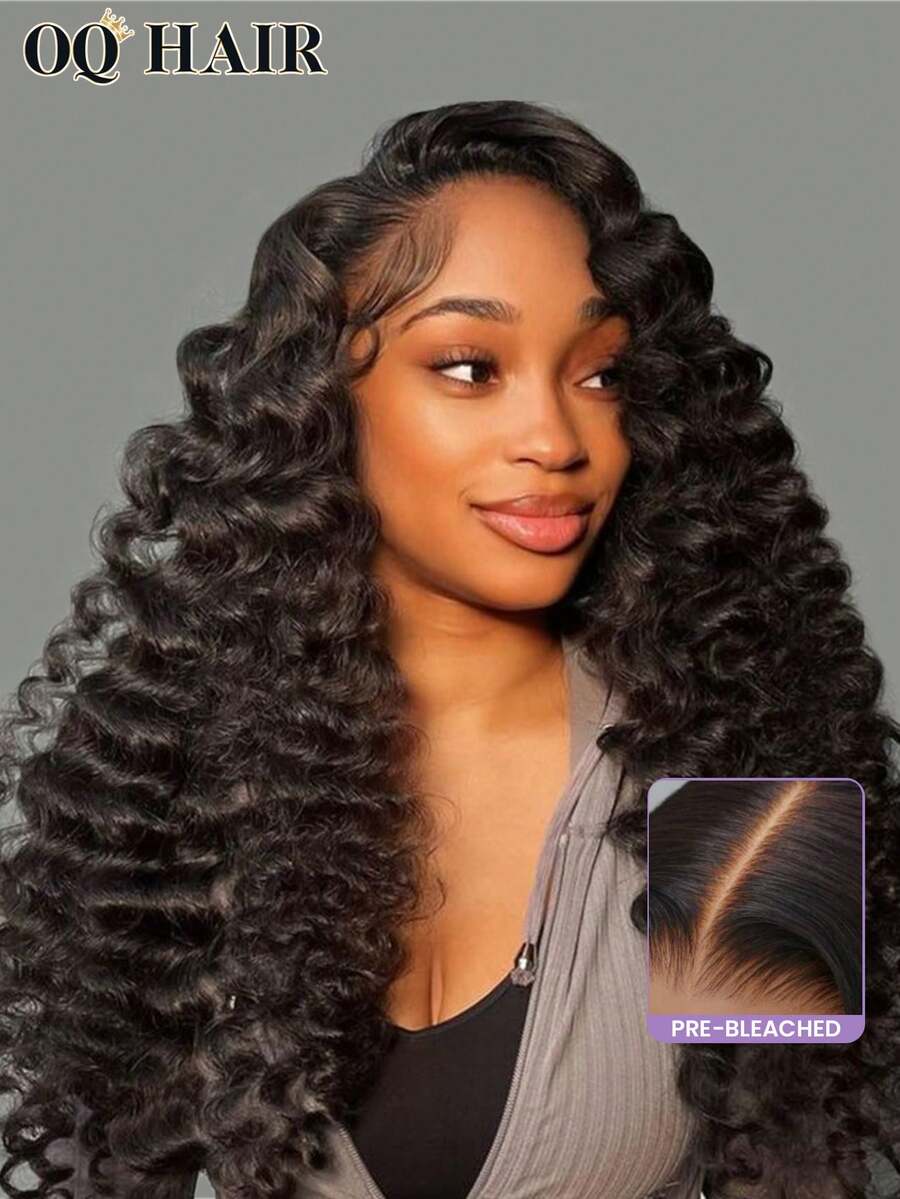 OQ Tóc giả không keo Hair Wear And Go, tóc giả không keo, tóc giả trong suốt, ren sâu 6x4, nút thắt nhỏ, tóc giả tẩy trắng trước, 180% tóc thật màu tự nhiên, dài 16-30 inch, tóc giả cắt sẵn và nhổ sẵn, đường chân tóc tự nhiên cho phụ nữ, vật dụng cần thiết khi đi du lịch trong dịp Halloween, Y2K Turn Up Baddie, kỳ nghỉ lễ cho phụ nữ - SNatural - Xem 1