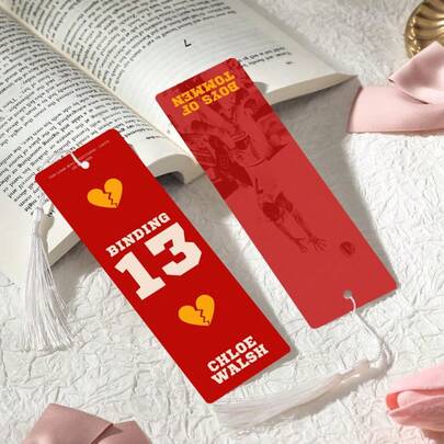 2 pezzi Segnalibri con stampa a motivo PET, eleganti e impermeabili, design unico, aggiungono divertimento alla lettura, regalo perfetto per il ritorno a scuola, San Valentino (nappina a colori casuali)