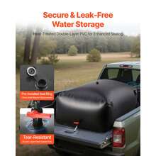Water Storage Bladder 142.7 Gallon Large Capacity Water Bag, Portable & Collapsible Soft Waters Container, Leakproof & Tear-Resistant PVC Emergency Waters Storage Tank For RV Truck & Outdoor Use - Black 540L - View 4
