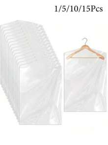 20/15/10 Stücke durchsichtige Plastik Anzug & Kleid Staubschutzhüllen, transparente Kleidersäcke für Schrank Aufbewahrung, Aufhänge-Organizer für Hemden, Jacken, ideal für Zuhause, Schlafzimmer oder Studentenwohnheim Nutzung, Kleiderschrank Schutz - Verschiedenfarbig - Übersicht 2