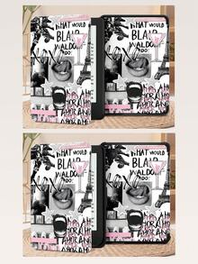 Fashion Black And White Splicing Pattern Tablet Protective Case, Compatible With IPad 9.7/10.2/10.5/10.9/12.9/Pro 11, 10th Generation, Compatible With Samsung Galaxy Tab S6 Lite 10.4-Inch, Compatible With Kindle Paperwhite 12th Gen 2024, Kindle (11th Generation) 2022 Version, Kobo Clara Color, Soft Fall Protection, Smart Stand/Automatic Wake-Up/Sleep - Multicolor - View 11