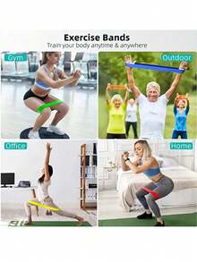 1 Set Resistance Bands, Yoga Pilates Elastic Circles, Exercise Resistance Bands, Women Workout Elastic Circles, Thin Resistance Circles, Elastic Booty Bands, Mini Resistance Circles - Multicolor - View 6