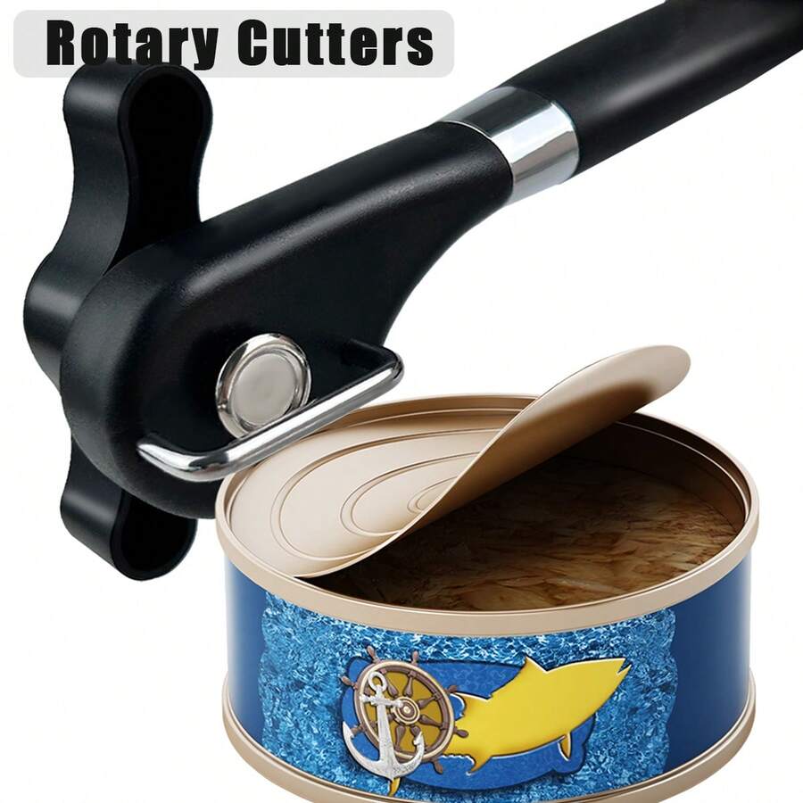Quick And Easy Stainless Steel Can Opener A Multifunctional Kitchen Tool Easily Open Cans - 黑色 - 查看 1