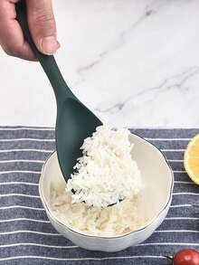 1pc Non-Stick Heat Resistant Silicone Rice Spoon - Ergonomic One-Piece Design, Durable, Easy To Clean, Suitable For Rice, Salad, Mashed Potatoes, Etc.