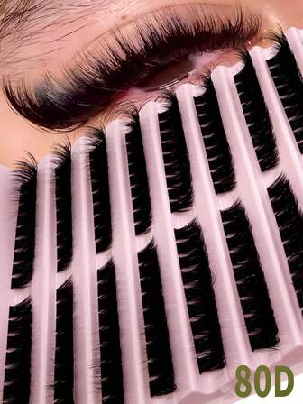 180pcs D-Curl Faux Mink Eyelashes, Wet Effect Cartoon Style False Eyelashes, Eyelash Clusters, Natural Look, Suitable For Cosplay And Daily Makeup DIY, Eyelash Clusters, Individual Eyelashes, False Eyelashes