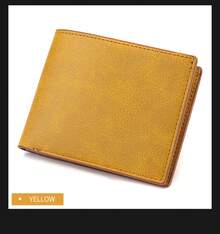 "Dibaoleiou Yellow Distressed Faux Leather Bifold Wallet - Spacious Card & Cash Storage" - 深綠色 - 查看 8