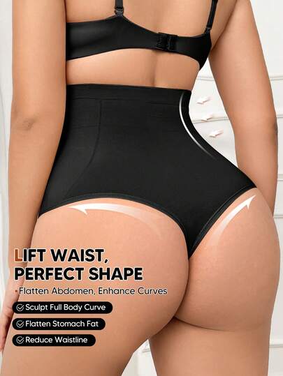 Bragas tipo tanga sin costuras de cintura alta para mujer, control suave del abdomen, compresión ligera