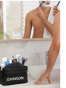 Customized Men's Wallet And Toiletry Bag Travel Set - Personalized Toiletry Bag, Suitable For Anniversary, Groomsmen Or His Gift, Men's Travel Bag, Men's Travel Bag, Groomsmen Gift, Men's Toiletry Bag, Men's Toiletry Bag - Multicolor - View 2