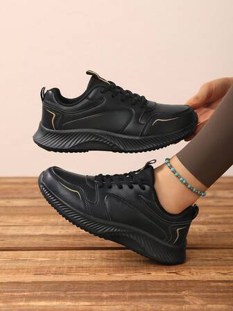 Zapatos deportivos casuales ligeros y antideslizantes para mujer, para primavera y otoño. Zapatos de running elásticos, ligeros y amortiguadores para mujer, para otoño e invierno. Zapatos de trabajo cómodos y con suela gruesa para mujer, para oficina, cocina, adecuados para madres. Zapatos versátiles con cordones y transpirables para caminar al aire libre para mujer.
