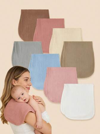 1pc Soft Absorbent Baby Burp Cloth, Cute Unisex Baby Bib For Feeding, Ideal Daily Gift For Babies