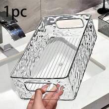 3pcs Multi-Purpose Acrylic Storage Box Transparent Organizer For Cosmetics, Face Masks, Snacks, Miscellaneous Items, Suitable For Kitchen, Bedroom, Living Room, Bathroom - Transparent - View 10