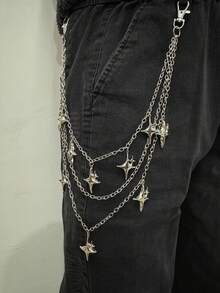 1pc Star Street Fashion Metal Trouser Chain, Suitable For Both Men And Women, All Season Clothing Accessory - Silver - View 16