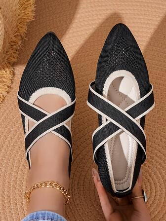 Dambästsäljande enfärgade korssydda enkla modestickade Mary Jane-skor, hela säsongen