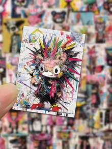 SCXXBSW 50 pièces Style Art Graffiti Fou, Autocollants Décoratifs PVC dessin animé Créatifs Convenant Pour Comptes Portables, Coques de Téléphone, Ordinateurs Portables, Ordinateurs, Valises, Réfrigérateurs, Guitares et Décorations de Vacances